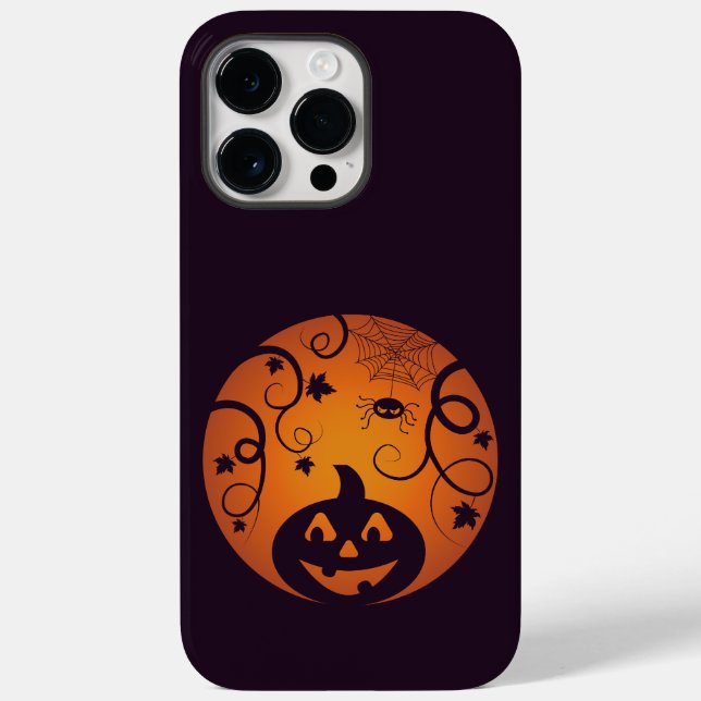Halloween Jack o lantern pumpkin face and spider Case-Mate iPhone Case (Back)