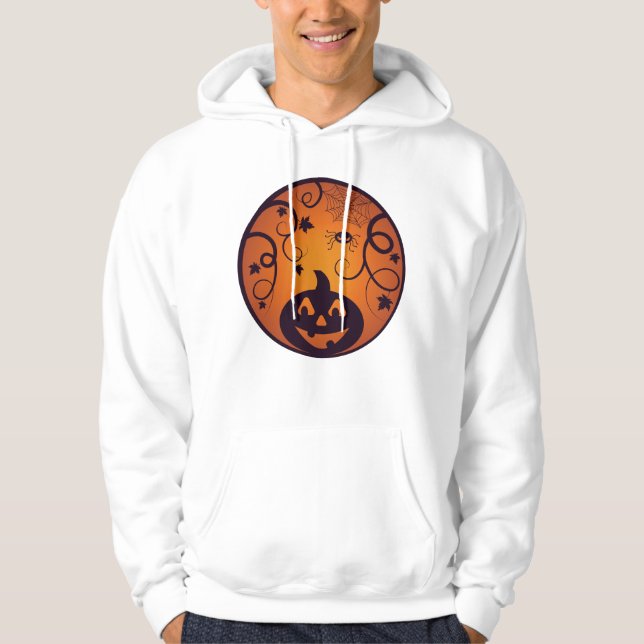 Halloween Jack o lantern pumpkin face and spider Hoodie (Front)