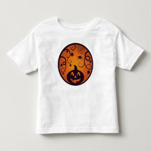 Halloween Jack o lantern pumpkin face and spider Toddler T-Shirt