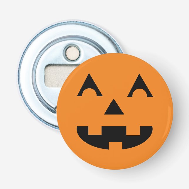 Halloween Jack O Lantern Pumpkin Face Bottle Opener (Front)