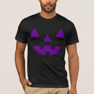 Halloween Jack O Lantern Pumpkin Face Purple T-Shirt