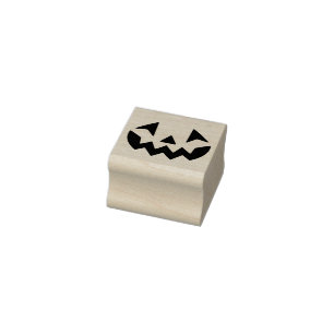 Halloween Jack-o-lantern pumpkin face smile Rubber Stamp