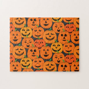 Halloween Jack-o'-lantern Pumpkin Jigsaw Puzzle
