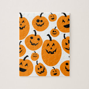 Halloween Jack o Lantern Pumpkin Pattern Jigsaw Puzzle