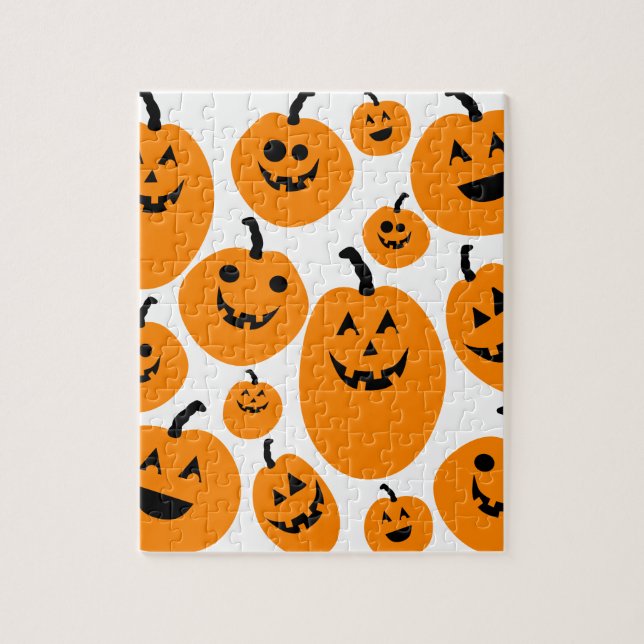 Halloween Jack o Lantern Pumpkin Pattern Jigsaw Puzzle (Vertical)