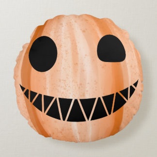Halloween Jack-O-Lantern Pumpkin Round Cushion