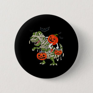 Halloween Jack O Lantern Riding T Rex Boys Girls K 6 Cm Round Badge