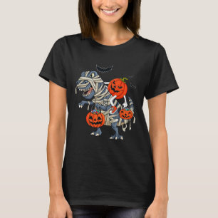 Halloween Jack O Lantern Riding T Rex Boys Girls K T-Shirt