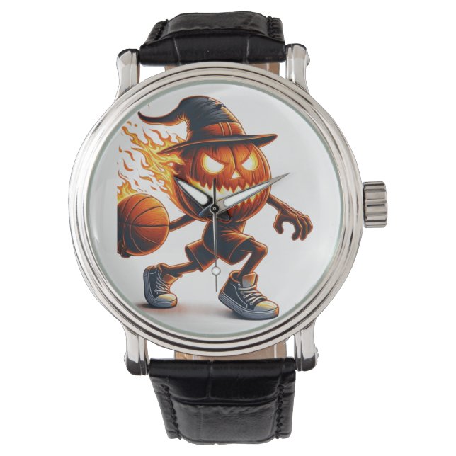 Halloween Jack-o'-Lantern Slam Dunk: Spooky Basket Watch (Front)