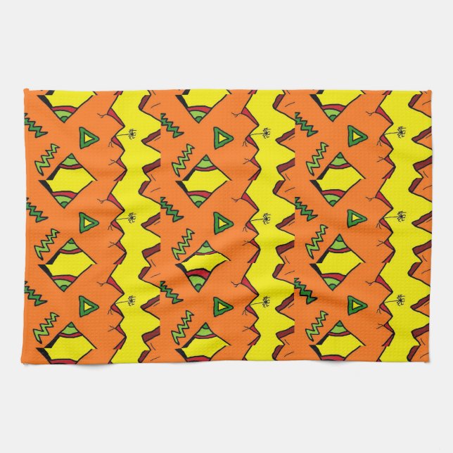 Halloween Jack-O-Lantern & Spider Kitchen Towel (Horizontal)