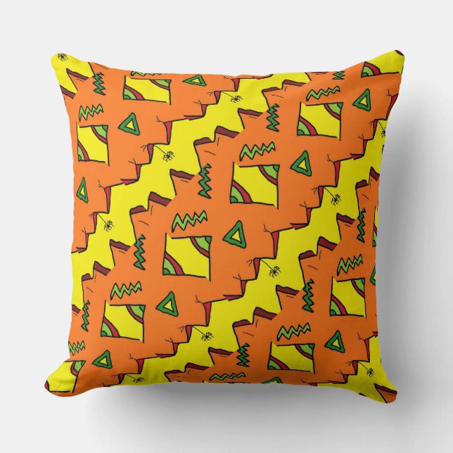 Halloween Jack-O-Lantern & Spider Pillow Polyester (Front)