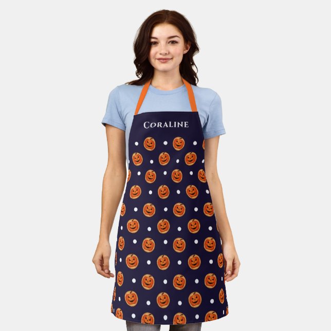 Halloween Jack-o-Lantern Sugar Cookie Apron (Worn)