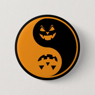 Halloween Jack o-lantern Yin Yang 6 Cm Round Badge
