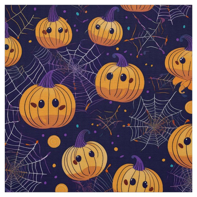 Halloween jack o lanterns fabric (Swatch)