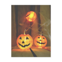Halloween jack-o-lanterns postcard