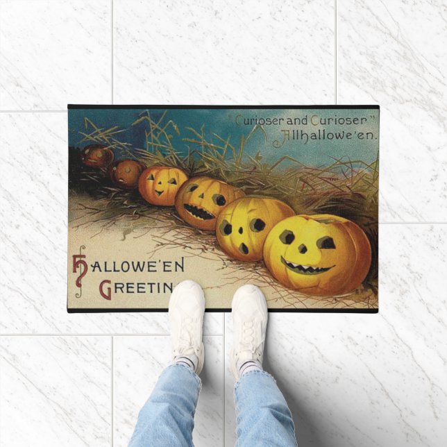 Halloween Jack O Lanterns Vintage Welcome Doormat (Indoor)