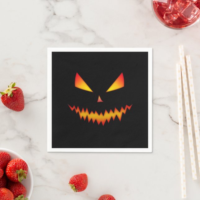 Halloween Jack O'Lantern face cool scary evil Napkin (Insitu)
