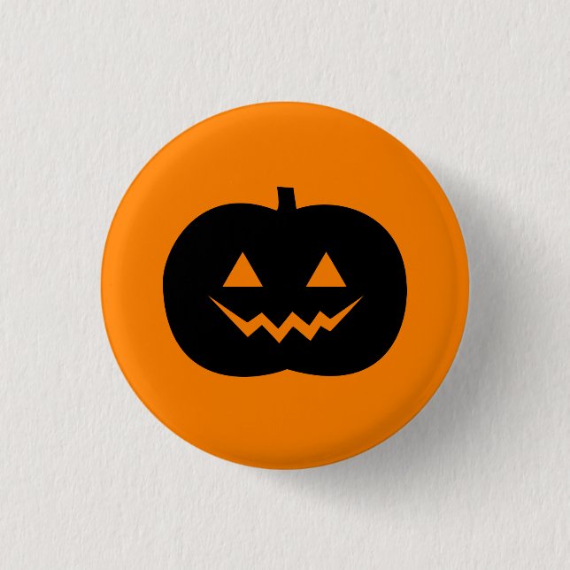 Halloween Jack O'Lantern Pinback Button (Front)