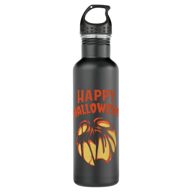 Halloween Jack o'Lantern pumpkin 710 Ml Water Bottle (Front)