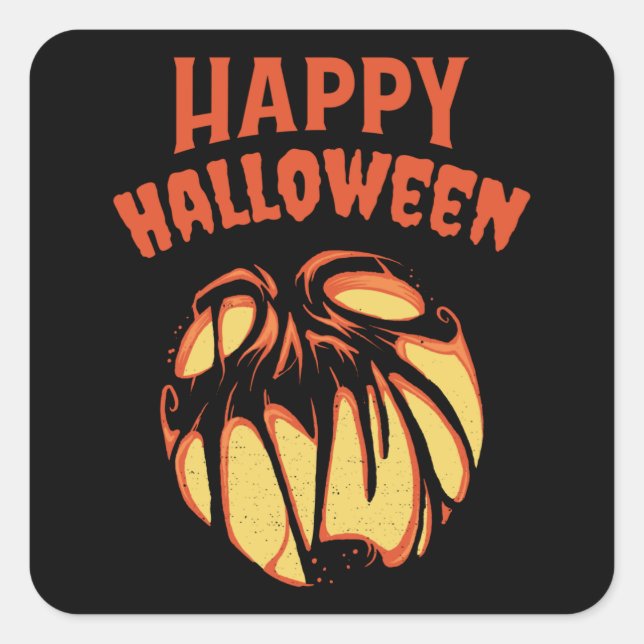 Halloween Jack o'Lantern pumpkin Square Sticker (Front)