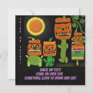 Halloween Jack O'Lanterns Trick Treat Party Invite