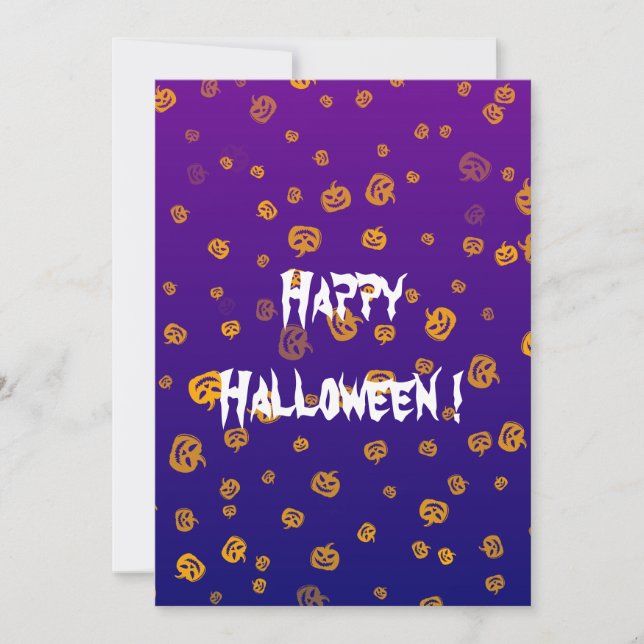 Halloween Jack Pumpkins Flat Card (Front)