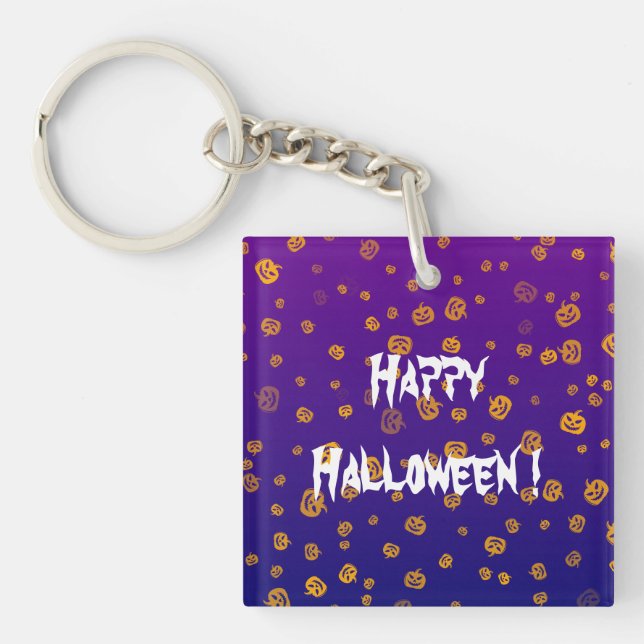 Halloween Jack Pumpkins Key Ring (Front)