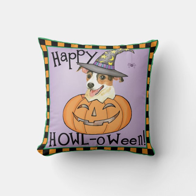 Halloween Jack Russell Terrier Cushion (Front)