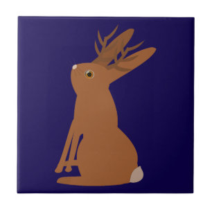 Halloween Jackalope Trick or Treat Ceramic Tile