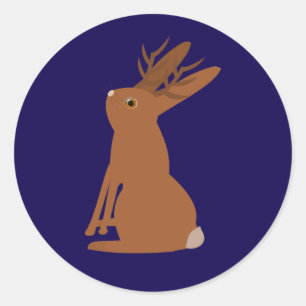 Halloween Jackalope Trick or Treat Classic Round Sticker
