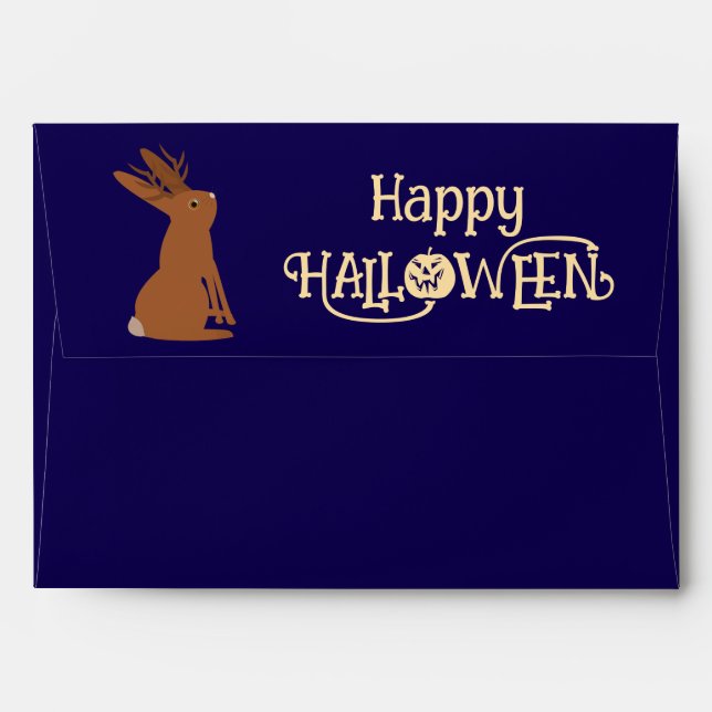  Halloween Jackalope Trick or Treat Custom Envelope (Back (Top Flap))