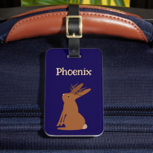 Halloween Jackalope Trick or Treat Custom Name Luggage Tag
