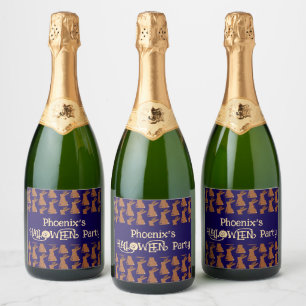 Halloween Jackalope Trick or Treat Custom Sparkling Wine Label