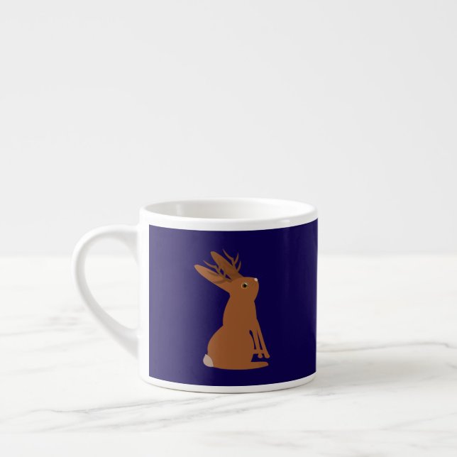 Halloween Jackalope Trick or Treat Espresso Cup (Left)