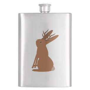 Halloween Jackalope Trick or Treat Hip Flask