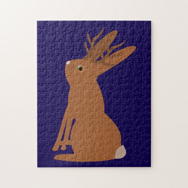 Halloween Jackalope Trick or Treat Jigsaw Puzzle (Vertical)