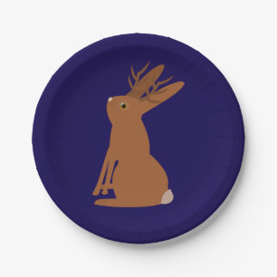 Halloween Jackalope Trick or Treat Paper Plate