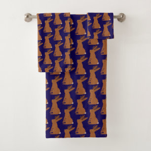 Halloween Jackalope Trick or Treat Patterned Bath Towel Set