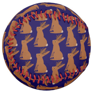 Halloween Jackalope Trick or Treat Patterned Softball