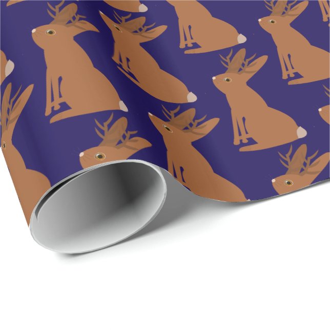 Halloween Jackalope Trick or Treat Patterned Wrapping Paper (Roll Corner)