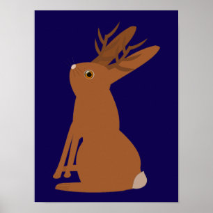 Halloween Jackalope Trick or Treat Poster