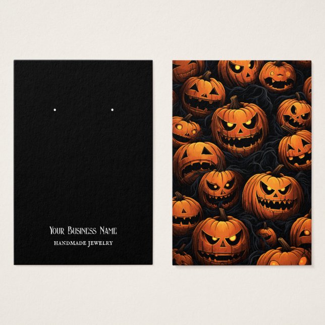 Halloween Jackolantern Earring Display Card (Front & Back)