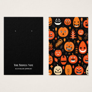 Halloween Jackolantern Earring Display Card