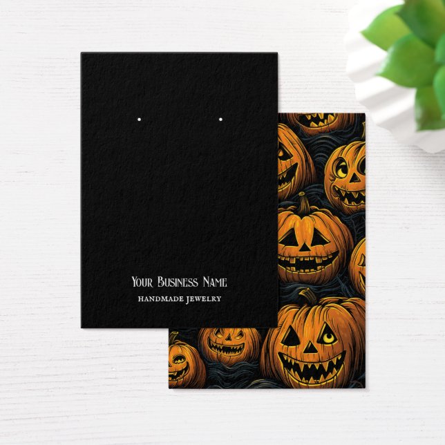 Halloween Jackolantern Earring Display Card (Desk)
