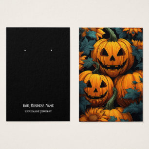 Halloween Jackolantern Earring Display Card