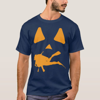Halloween Jackolantern Scuba Diver Funny Spooky Fa T-Shirt