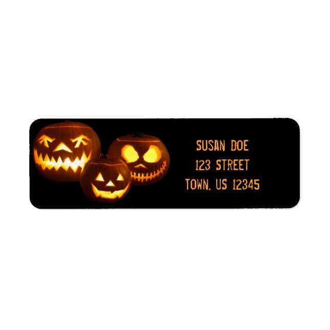 Halloween Jackolantern Spooky Festive Return  Address Label (Front)