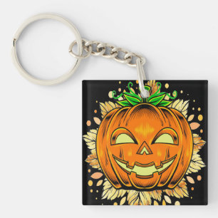 Halloween Jackolantern Spooky Pumpkin   Keychain