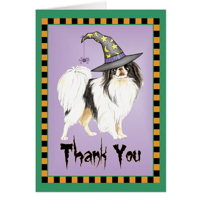 Halloween Japanese Chin Thank You card (Front)