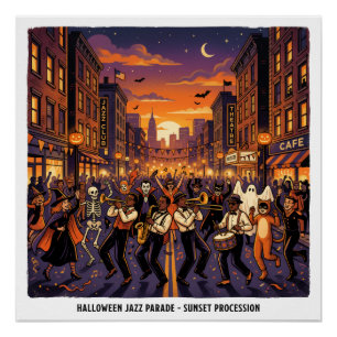 Halloween Jazz Parade Sunset Procession Poster